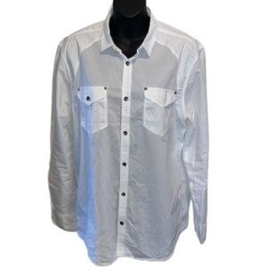 INC international concepts white lightweight button down shirt size M